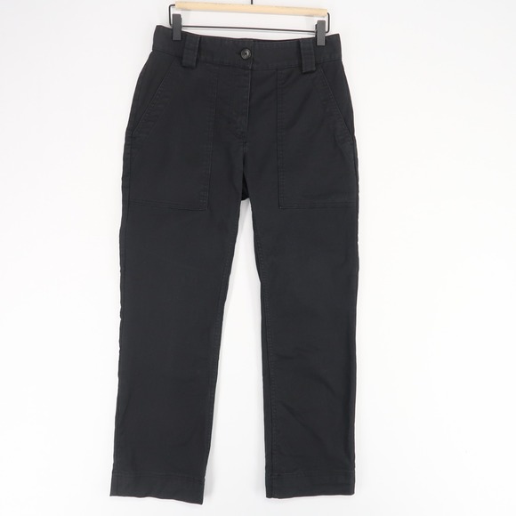 A.L.C. Pants - ALC Brayden Pants Womens 6 Black High Rise Straight Leg Cotton Twill Utility